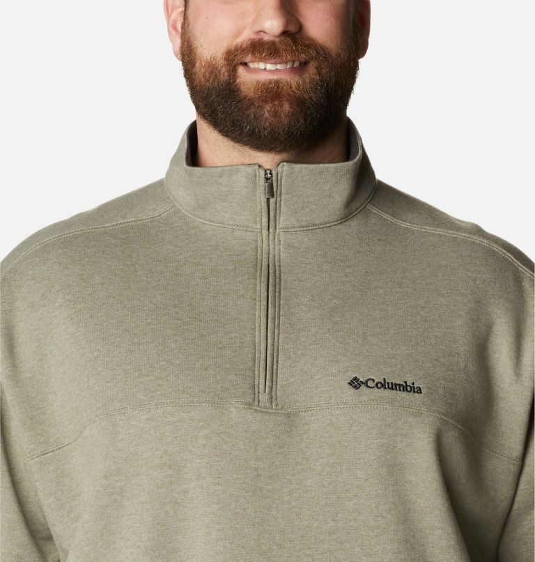 Men's Columbia Hart Mountain II Half Zip Sweatshirts Olive | Plus Size CA-DC803